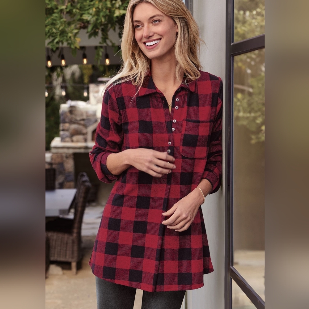 Soft Surroundings Mad About Plaid Tunic
